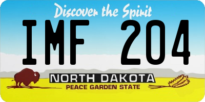 ND license plate IMF204