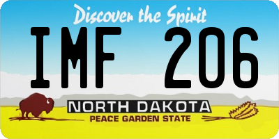 ND license plate IMF206