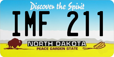 ND license plate IMF211