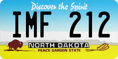 ND license plate IMF212