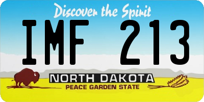 ND license plate IMF213