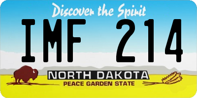 ND license plate IMF214
