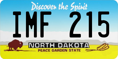 ND license plate IMF215