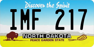 ND license plate IMF217