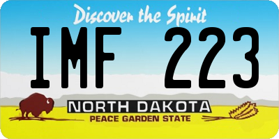 ND license plate IMF223
