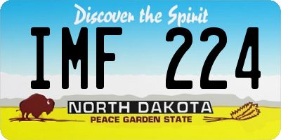 ND license plate IMF224