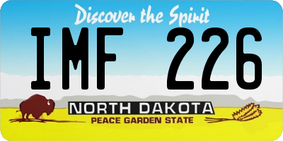 ND license plate IMF226