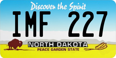 ND license plate IMF227