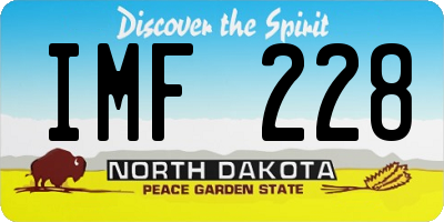 ND license plate IMF228
