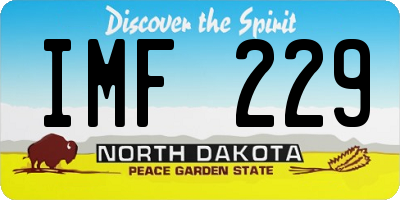 ND license plate IMF229