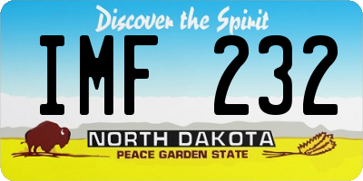 ND license plate IMF232