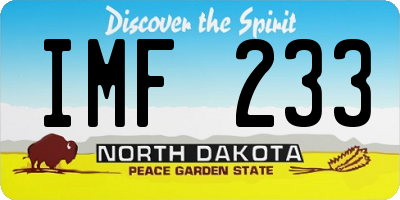 ND license plate IMF233