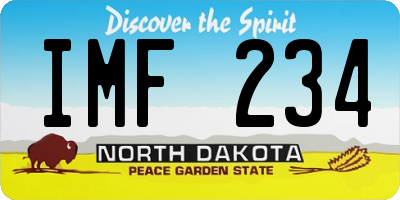 ND license plate IMF234