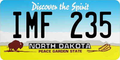 ND license plate IMF235