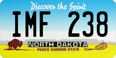 ND license plate IMF238