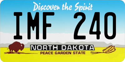 ND license plate IMF240