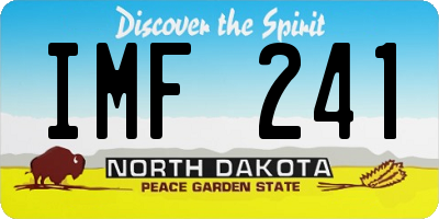 ND license plate IMF241