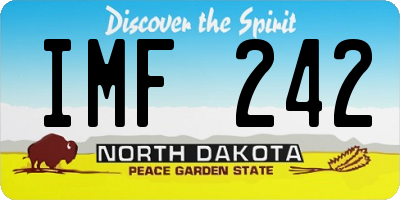 ND license plate IMF242