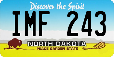 ND license plate IMF243