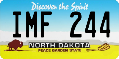 ND license plate IMF244
