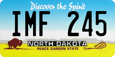 ND license plate IMF245