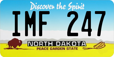 ND license plate IMF247
