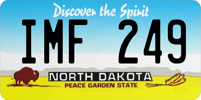 ND license plate IMF249