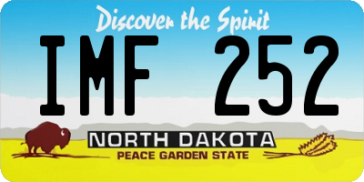 ND license plate IMF252