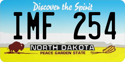ND license plate IMF254