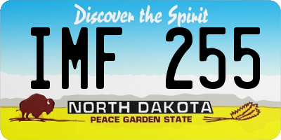 ND license plate IMF255