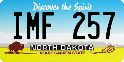 ND license plate IMF257