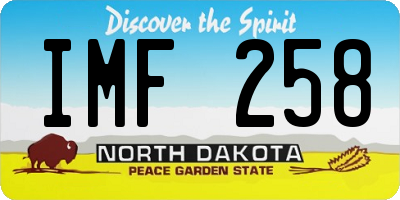 ND license plate IMF258