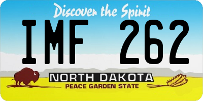 ND license plate IMF262