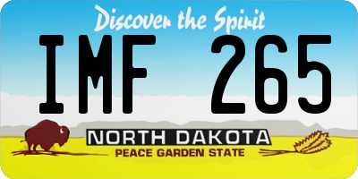 ND license plate IMF265