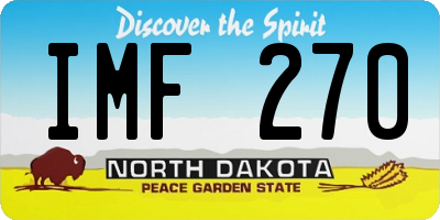 ND license plate IMF270