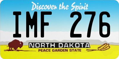 ND license plate IMF276