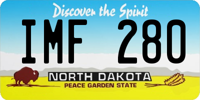 ND license plate IMF280