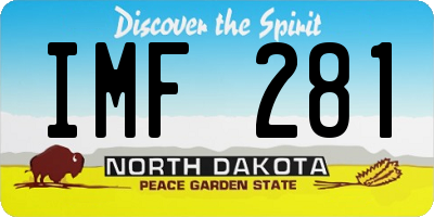 ND license plate IMF281