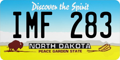 ND license plate IMF283
