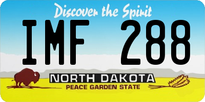 ND license plate IMF288