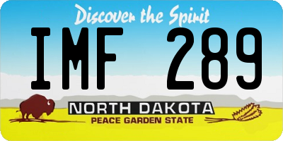 ND license plate IMF289