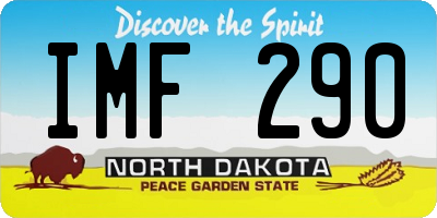 ND license plate IMF290