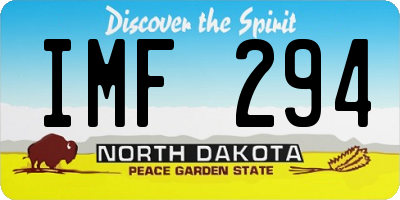 ND license plate IMF294