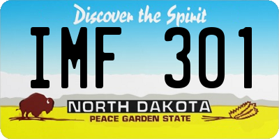 ND license plate IMF301