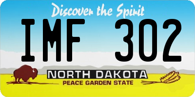 ND license plate IMF302