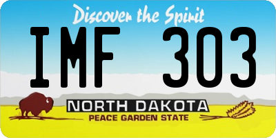 ND license plate IMF303