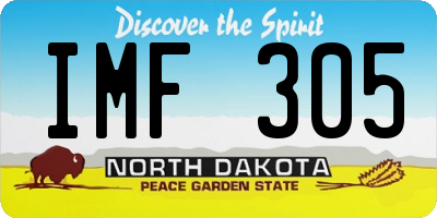 ND license plate IMF305