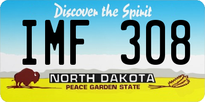 ND license plate IMF308