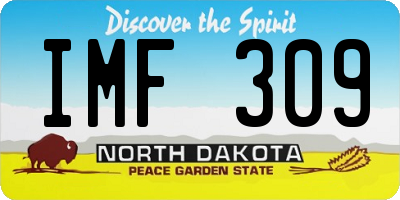 ND license plate IMF309