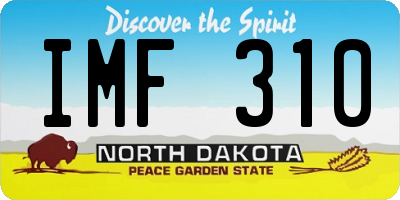 ND license plate IMF310
